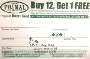 Primal Frequent Buyer card